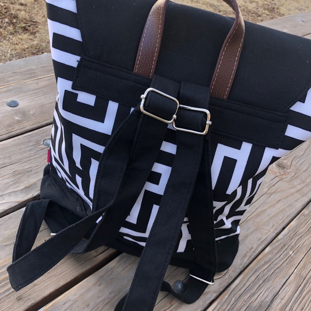 Black Geometric Backpack NWT - image 3
